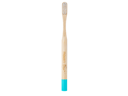 Bambusowa szczoteczka do zębów Mohani - turkusowa, włosie miękkie