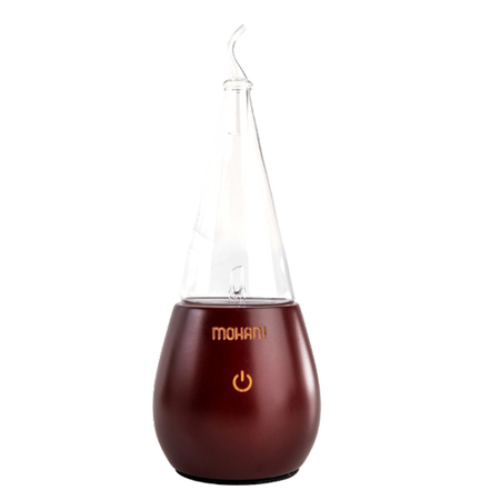 Nebulizator - dyfuzor olejków eterycznych Mohani - ciemne drewno, szklany stożek