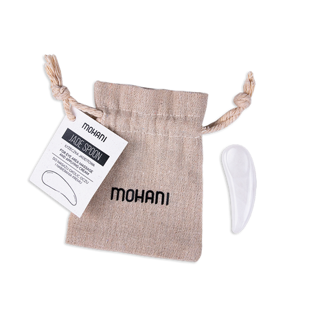 Jadeitowa mleczna łyżeczka do masażu okolic oczu i nabierania kremu Mohani