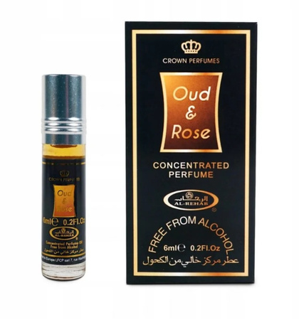 Arabski Al-Rehab Oud & Rose 6ml, główna nuta: głęboki oud i aksamitna róża