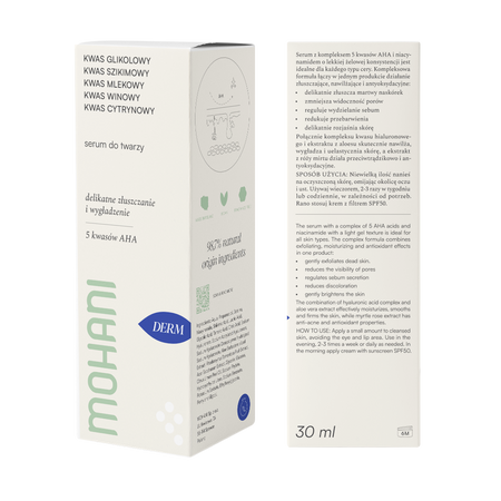 Regenerująco-złuszczające serum do twarzy pięć kwasów AHA