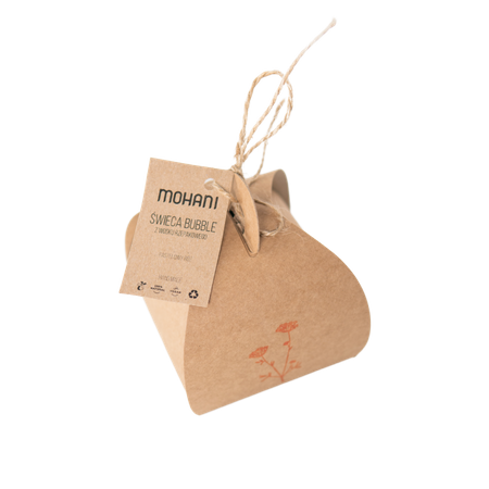 100% Naturalna świeca bubble Mohani z wosku rzepakowego - biała, mała .