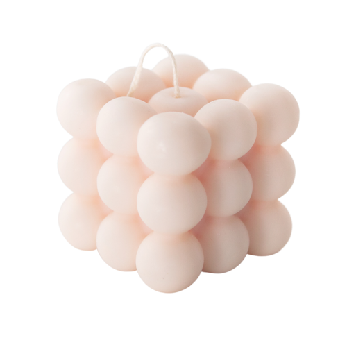 100% Naturalna świeca bubble Mohani z wosku rzepakowego - różowa, duża 
