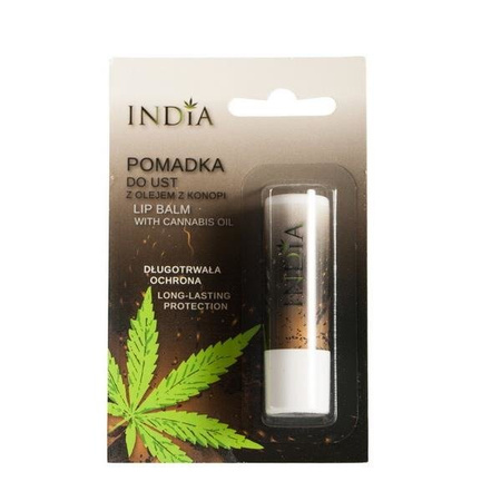 Bezbarwna pomadka do ust z olejem z konopi
