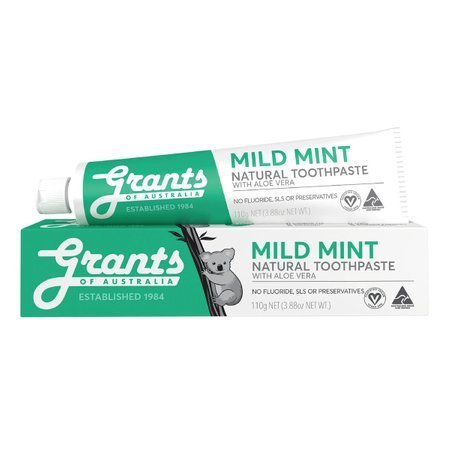 Łagodząca, naturalna pasta do zębów Grants of Australia - bez fluoru, delikatnie miętowa (Data Ważności: 2024/01/31)